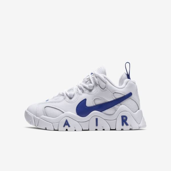 Kids Nike Air Barrage Low | White / Hyper Blue - Click Image to Close