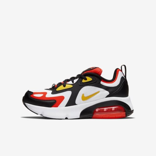 Kids Nike Air Max 200 | Black / White / Bright Crimson / Chrome Yellow - Click Image to Close