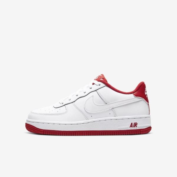 Kids Nike Air Force 1 | White / Team Red - Click Image to Close