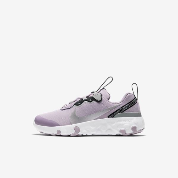 Kids Nike Renew Element 55 | Iced Lilac / Off Noir / Light Smoke Grey / Metallic Silver - Click Image to Close