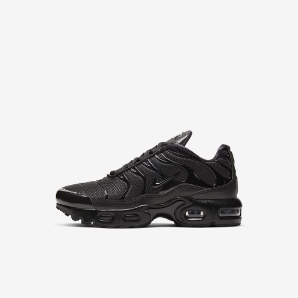 Kids Nike Air Max Plus | Black / Black / Black - Click Image to Close