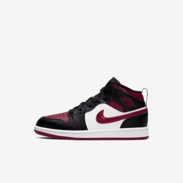 Jordan 1 Mid | Black / White / Noble Red