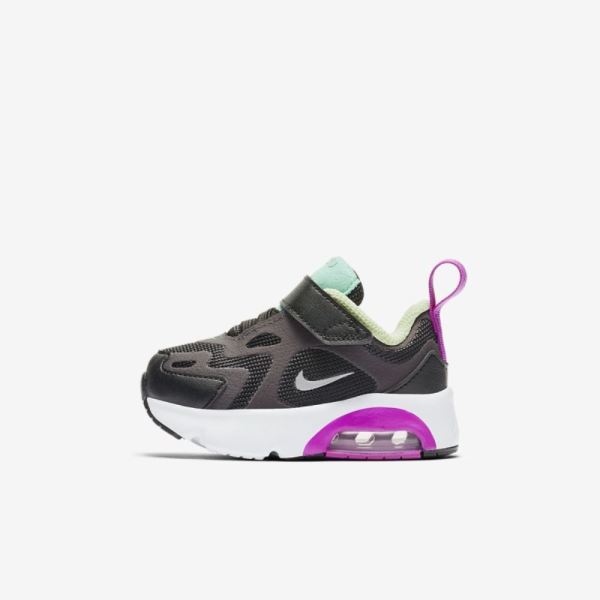 Kids Nike Air Max 200 | Black / Thunder Grey / Aurora / Metallic Silver - Click Image to Close