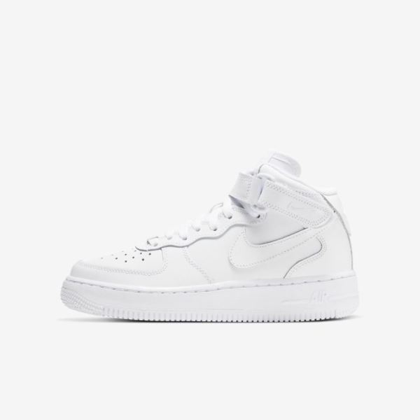 Kids Nike Air Force 1 Mid 06 | White / White - Click Image to Close