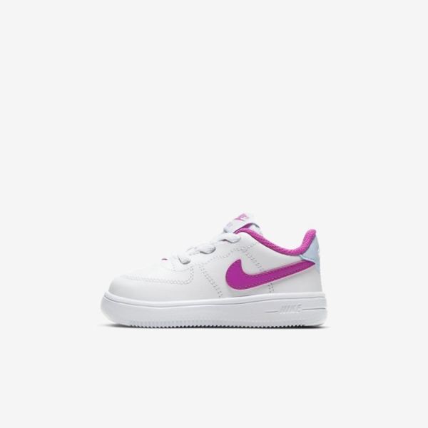 Kids Nike Force 1 '18 | White / Hydrogen Blue / Fire Pink - Click Image to Close