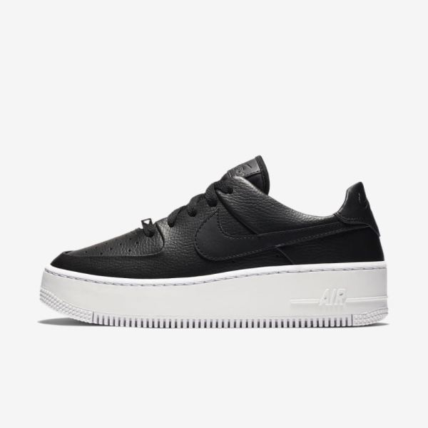 Kids Nike Air Force 1 Sage Low | Black / White / Black