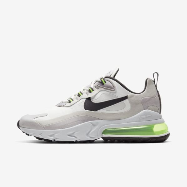 Nike Air Max 270 React | Summit White / Vast Grey / Silver Lilac / Electric Green - Click Image to Close