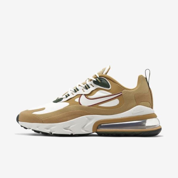 Nike Air Max 270 React | Club Gold / Flat Gold / Wheat / Light Bone - Click Image to Close