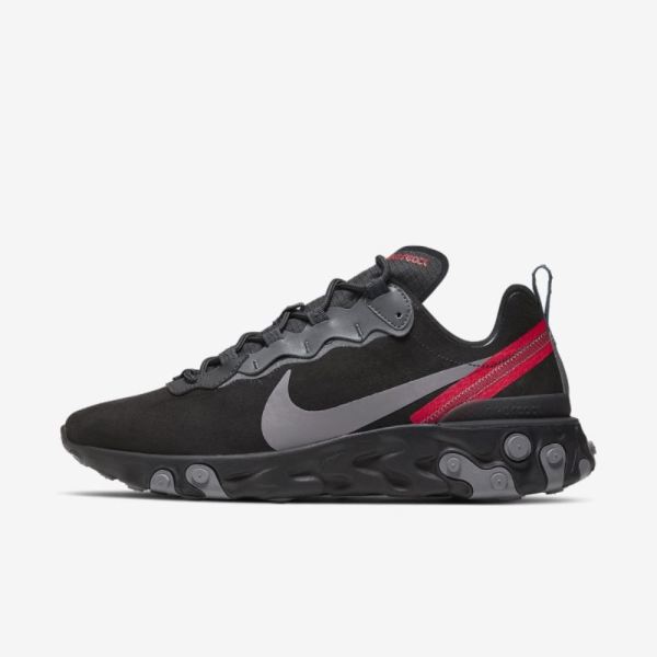 Nike React Element 55 | Off Noir / Black / University Red / Gunsmoke - Click Image to Close