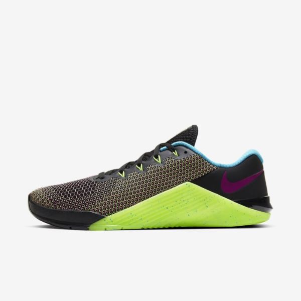 Nike Metcon 5 AMP | Black / Green Strike / Blue Fury / Fire Pink - Click Image to Close