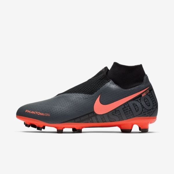 Nike Phantom Vision Pro Dynamic Fit FG | Dark Grey / Black / Bright Mango - Click Image to Close