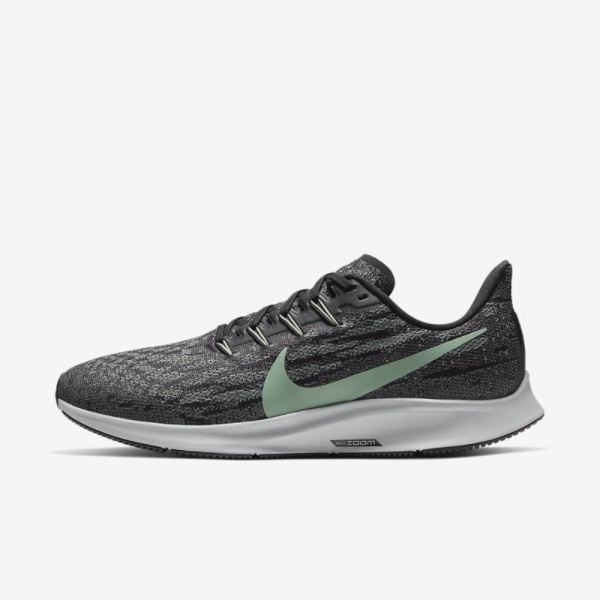 Nike Air Zoom Pegasus 36 | Black / Wolf Grey / Silver Pine - Click Image to Close