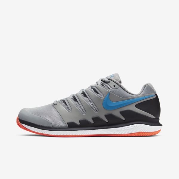 NikeCourt Air Zoom Vapor X | Light Smoke Grey / Off Noir / White / Blue Hero - Click Image to Close