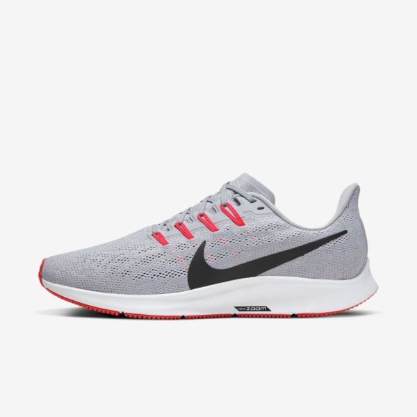 Nike Air Zoom Pegasus 36 | Wolf Grey / White / Bright Crimson / Black