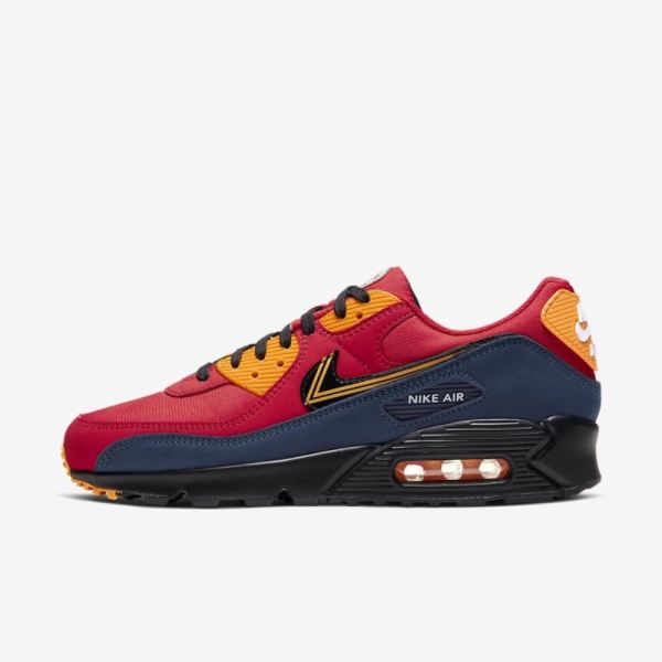 Nike Air Max 90 Premium | University Red / University Gold / Midnight Navy / Black