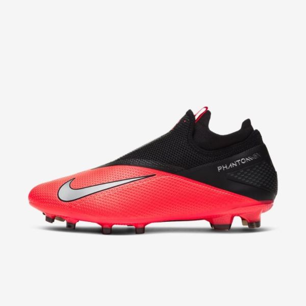 Nike Phantom Vision 2 Pro Dynamic Fit FG | Laser Crimson / Black / Metallic Silver - Click Image to Close