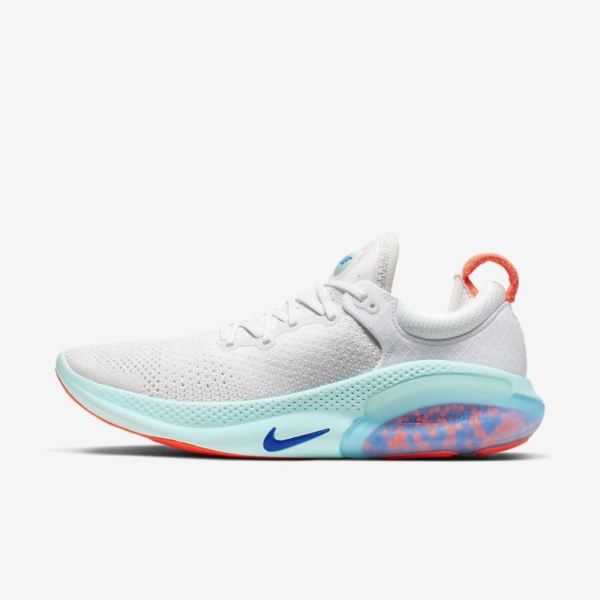 Nike Joyride Run Flyknit | White / Platinum Tint / Bright Mango / Racer Blue - Click Image to Close