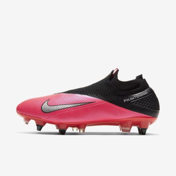 Nike Phantom Vision 2 Elite Dynamic Fit SG-PRO Anti-Clog Traction | Laser Crimson / Black / Metallic Silver - Click Image to Close