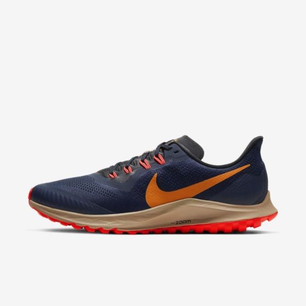 Nike Air Zoom Pegasus 36 Trail | Obsidian / Black / Laser Crimson / Magma Orange - Click Image to Close