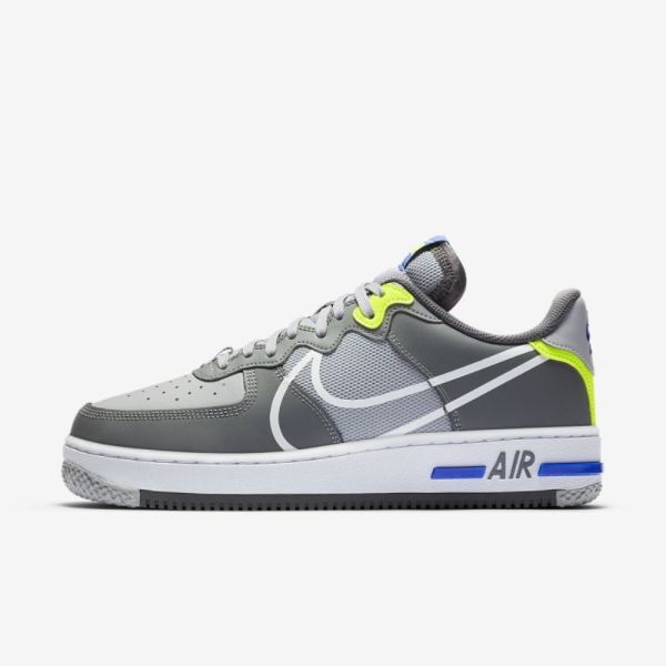 Nike Air Force 1 React | Wolf Grey / Smoke Grey / Dark Grey / White - Click Image to Close