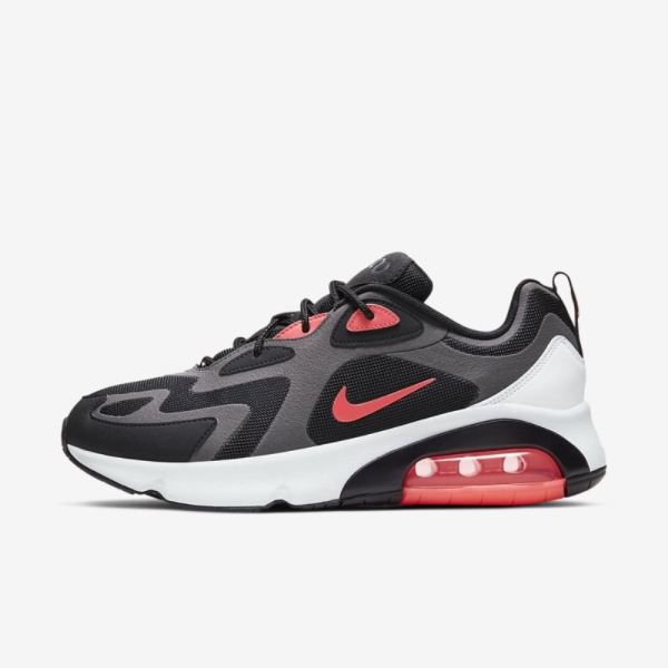 Nike Air Max 200 | Thunder Grey / Black / Wolf Grey / Hot Punch - Click Image to Close