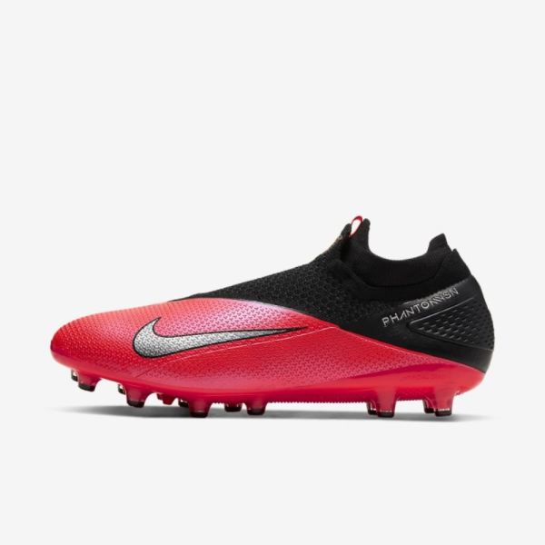 Nike Phantom Vision 2 Elite Dynamic Fit AG-PRO | Laser Crimson / Black / Metallic Silver - Click Image to Close