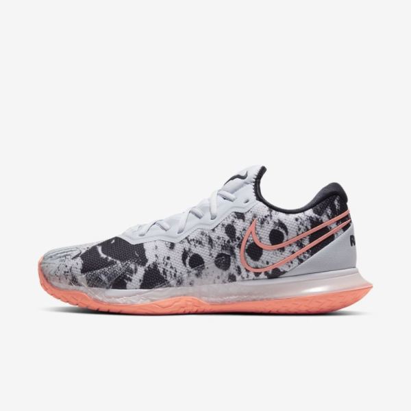 NikeCourt Air Zoom Vapor Cage 4 | Sky Grey / White / Black / Bright Mango - Click Image to Close