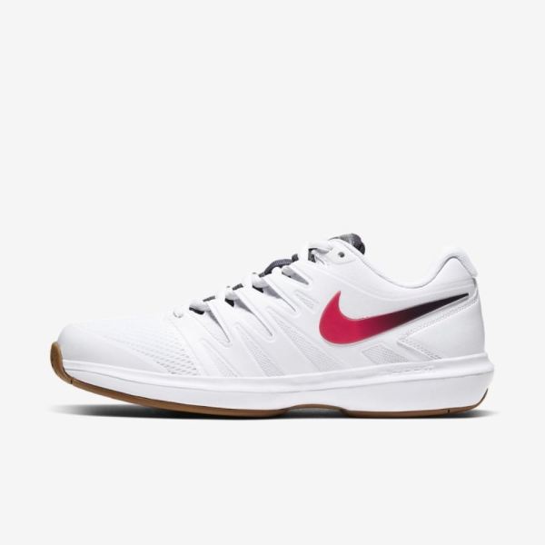 NikeCourt Air Zoom Prestige | White / Gridiron / Wheat / Laser Crimson - Click Image to Close