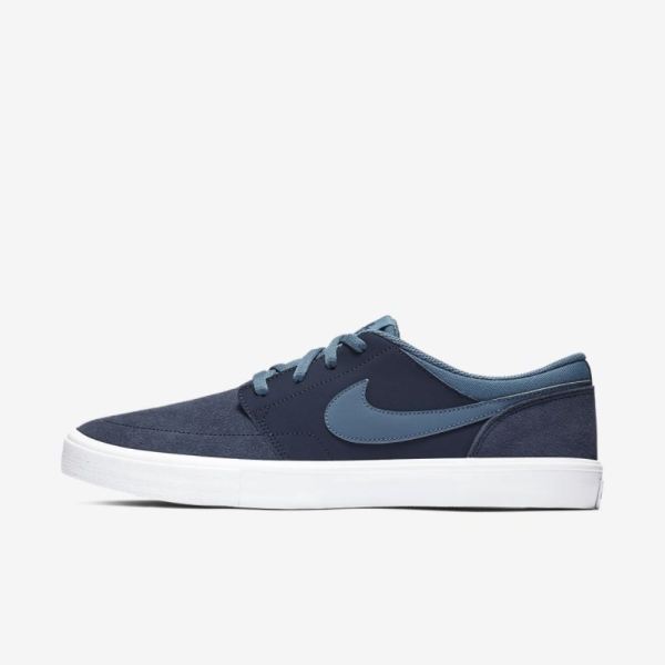 Nike SB Solarsoft Portmore II | Obsidian / White / White / Thunderstorm