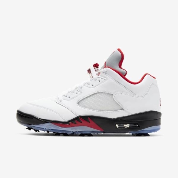 Air Jordan V Low | White / Black / Metallic Silver / Fire Red - Click Image to Close