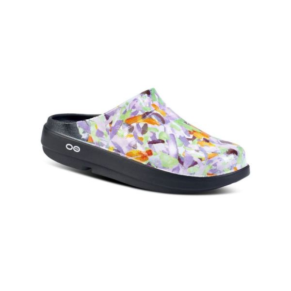 OOFOS SHOES WOMEN'S OOCLOOG LIMITED EDITION CLOG - PURPLE WATERCOLOR