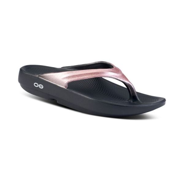 OOFOS SHOES WOMEN'S OOLALA LUXE SANDAL - ROSE SPARKLE