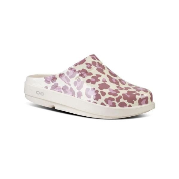 OOFOS SHOES WOMEN'S OOCLOOG LIMITED EDITION CLOG - ROSE LEOPARD - Click Image to Close