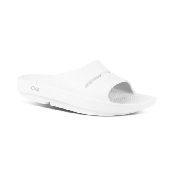 OOFOS SHOES MEN'S OOAHH SLIDE SANDAL - WHITE