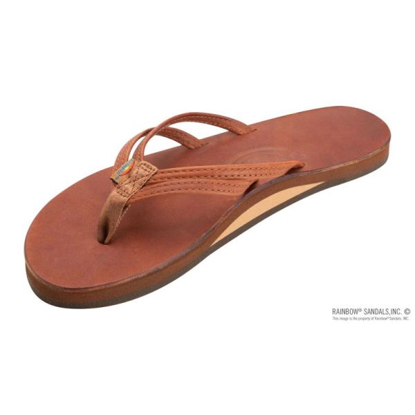 Rainbow | Women's The Sandpiper - Luxury Leather Single Layer Arch Support with 1/3" Double Narrow Strap-Tahitian Tan - Click Image to Close