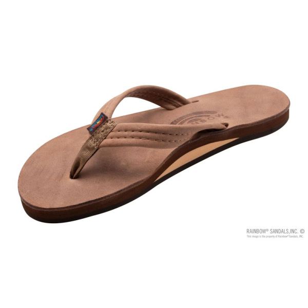 Rainbow | Women's Luxury Leather - Single Layer Arch Support with a 3/4" Medium Strap-Nogales Wood - Click Image to Close