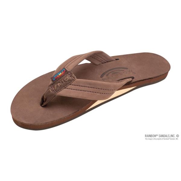 Rainbow | Women's Single Layer Arch Support Premier Leather with 1" Strap-eXpresso - Click Image to Close