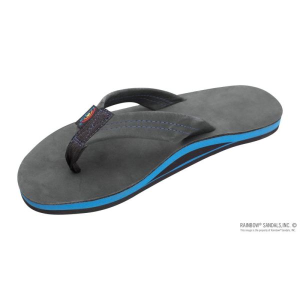 Rainbow | Men's Premier Blues - Single Layer Premier Leather with Blue Midsole 1" Strap-Premier Black