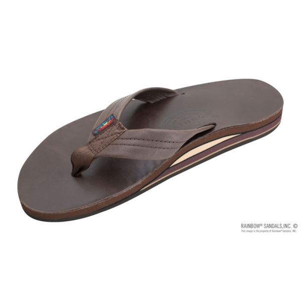 Rainbow | Men's Double Layer Classic Leather with Arch Support-Mocha