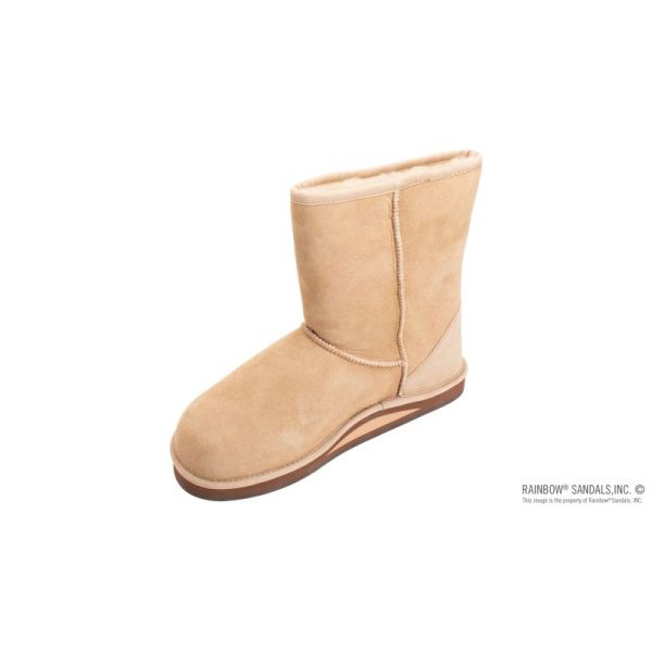 Rainbow | Men's Leather Sheepskin Boot-Sand - Click Image to Close