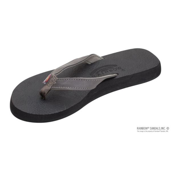 Rainbow | Women's The Cottons - Soft Rubber Top Sole Tapered Strap-Grey - Click Image to Close