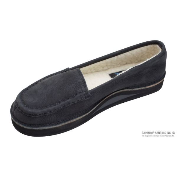 Rainbow | Women's Comfort Classics - Premier Leather Loafer with Fleece Lining-Premier Black