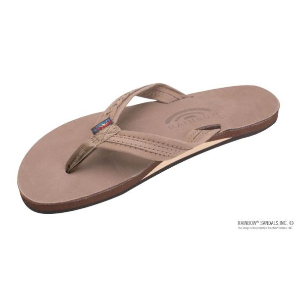 Rainbow | Women's The Madison - Single Layer Arch Support with a Braid on a 3/4" Medium Rolled Strap-Dark Brown - Click Image to Close