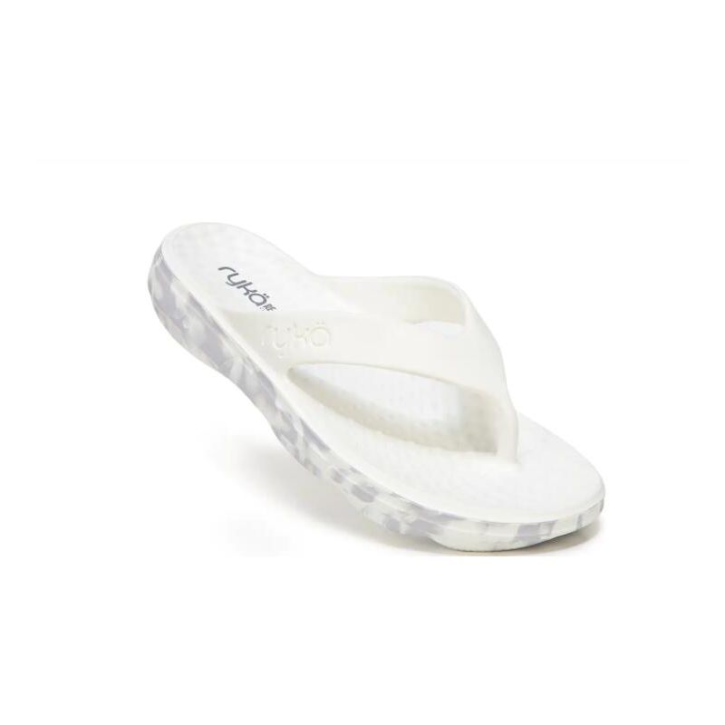 Ryka | Rest EZ Recovery Sandal-White/Grey - Click Image to Close