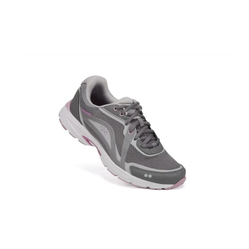 Ryka | Sky Walk Fit Walking Shoe-Charcoal Grey Leather