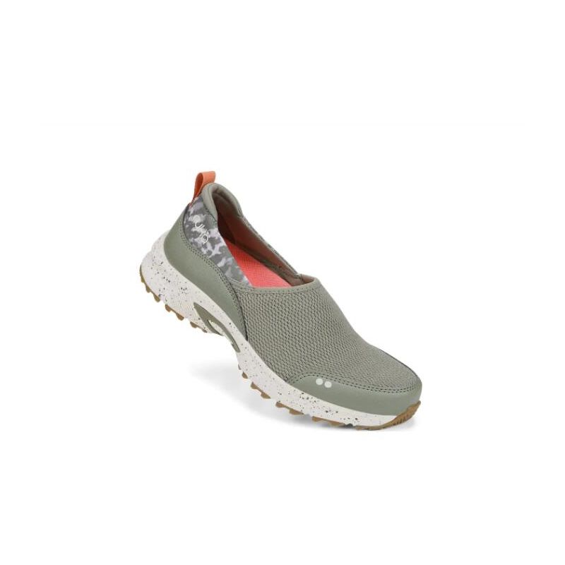 Ryka | Sky Walk Chill Slip On Trail Shoe-Olive Green Leather - Click Image to Close