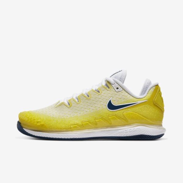 NikeCourt Air Zoom Vapor X Knit | Opti Yellow / Bright Citron / White / Valerian Blue - Click Image to Close