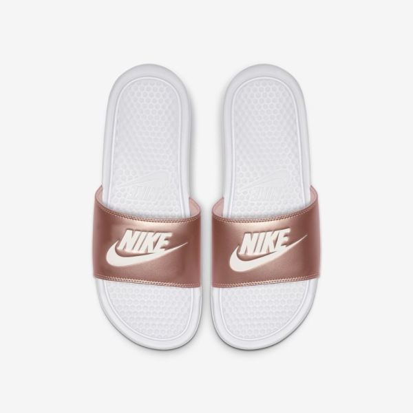 Nike Benassi | White / Metallic Red Bronze / White - Click Image to Close