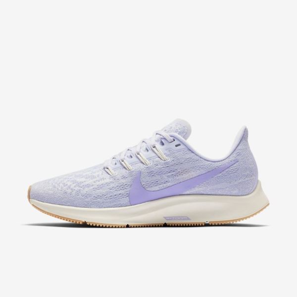 Nike Air Zoom Pegasus 36 | Platinum Tint / Pale Ivory / Celestial Gold / Purple Agate - Click Image to Close