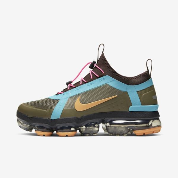 Nike Air VaporMax 2019 Utility | Medium Olive / Teal Nebula / Anthracite / Amber Rise - Click Image to Close